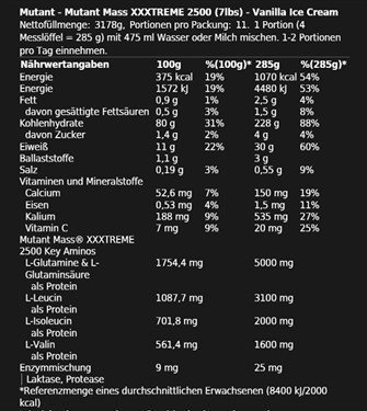 Mutant Mass XXXTREME 2500 - 2,72 kg Jacked Berry Blast