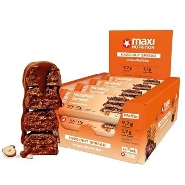MaxiNutrition Protein Waffle Bar 12x39g CHRUNCH HAZELNUT SPREAD