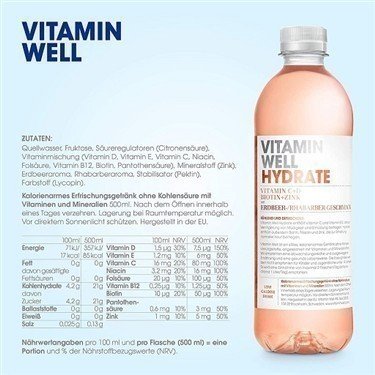 Vitamin Well Drink 12x500ml ZERO Pineapple