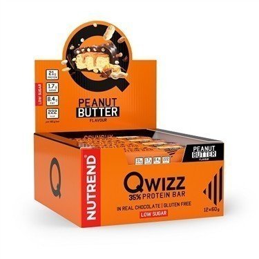 Nutrend QWIZZ Crunchy Protein Bar 12x60g Chocolate & Raspberry