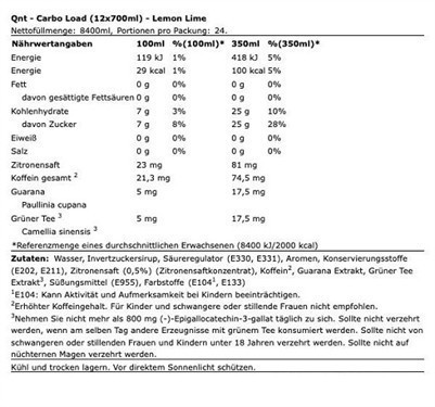 QNT Carbo Load 12x700ml Superfruit