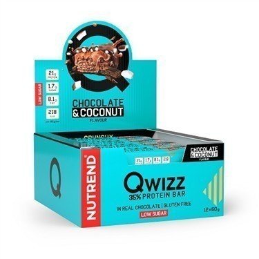 Nutrend QWIZZ Crunchy Protein Bar 12x60g Chocolate & Raspberry