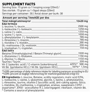 Swedish Supplements EAA Engine 450g Pineapple Coconut