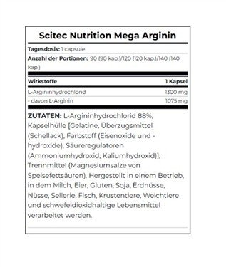 Scitec Mega Arginine 90 Kapsel