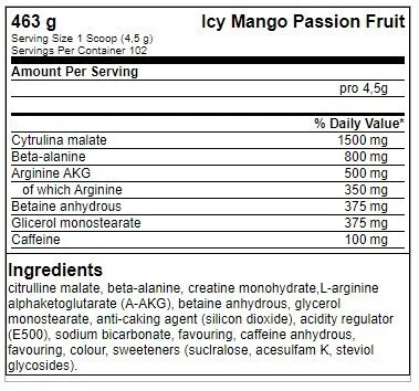 FA Nutrition ICE Pump Pre-Workout - 463g Icy Lychee