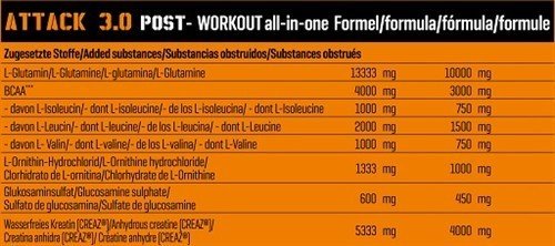 Body Attack POST ATTACK 3.0 900g Exotic Fruit