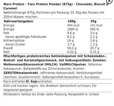 Twix Hi Protein Powder 875g - Choco Biscuit and Caramel