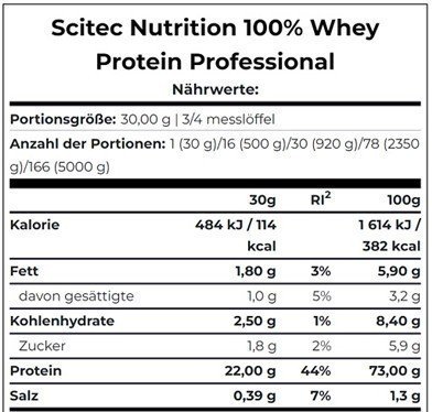 Scitec 100% Whey Protein Professional 1000g Weiße Schokolade