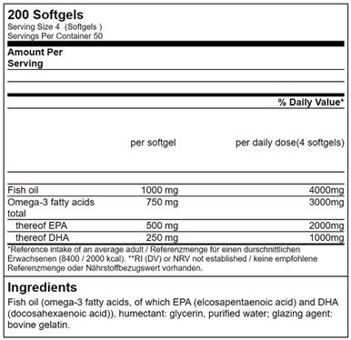 GN Triglyceride Omega 3 Sport Edition - 200 Softgels