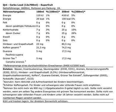 QNT Carbo Load 12x700ml Superfruit
